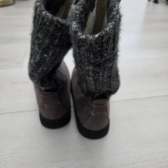 Muk Luks Womens 9 Gray Boots Shoes Lila Sherpa Fleece Lining Winter - Picture 7 of 8
